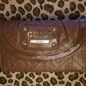 Guess Walnut clutch organizer wallet